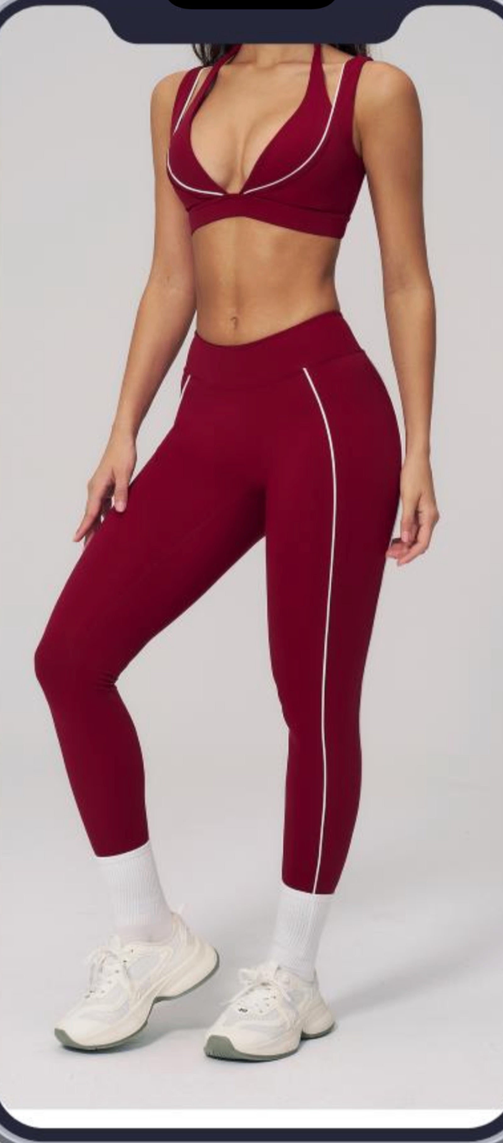 BANG Crimson Set — burgundy bra and leggings